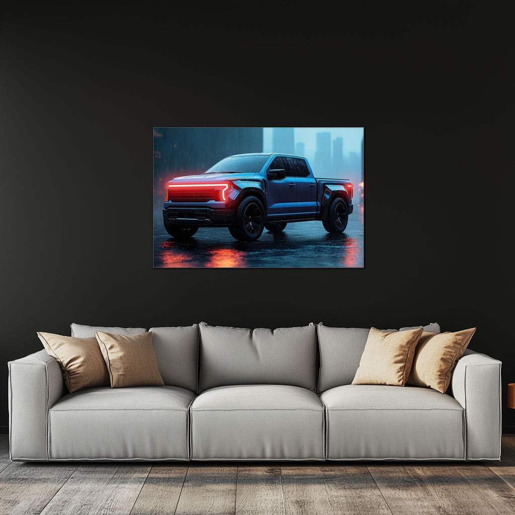 Pickup Truck Neon Wall Art – UV Printed LED Plexiglass Sign for Garage or Workshop Decor | Car Enthusiast Gift | Free Shipping Peony Atelier