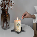 Pillar Candles - Beeswax Lavender 3-pack, angled view - House Of Avana