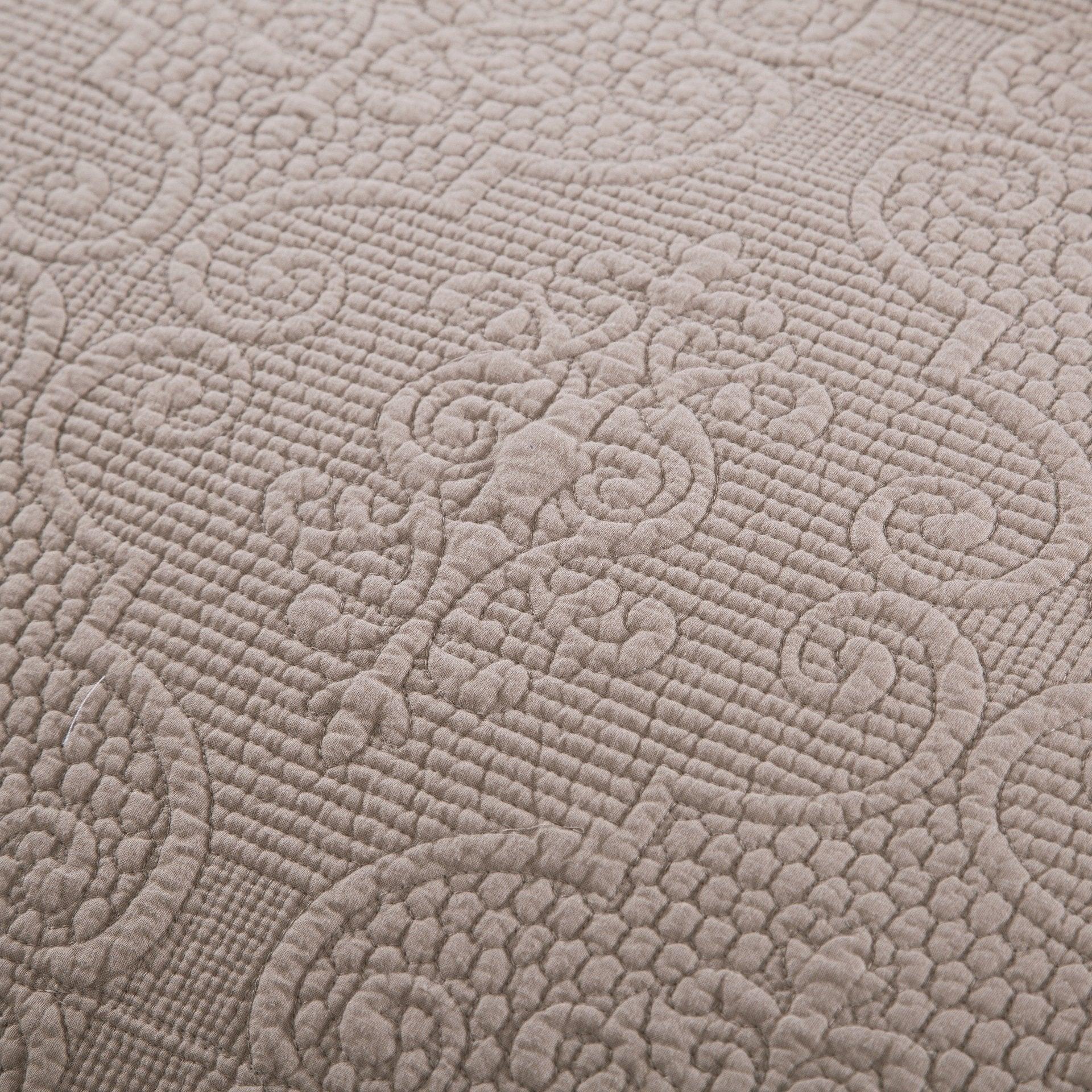 DaDa Bedding Taupe Beige Sand Dollar Floral Quilted Cotton Pillow Sham - 1-Piece  (JHW585) DaDalogy Bedding Collection