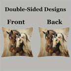 Pillow Cover - Decorative Brown White 45x45cm