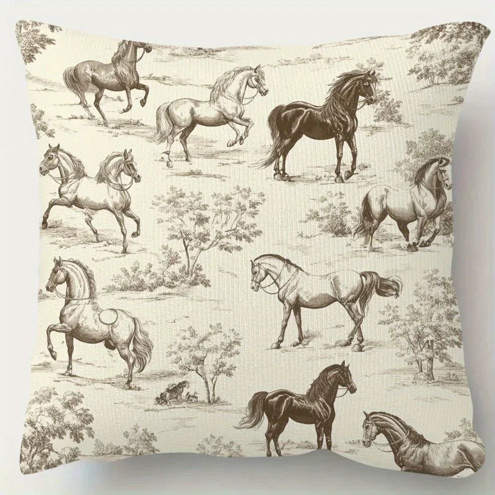 Pillow Cover - Vintage Toile Pattern Cotton 45x45cm