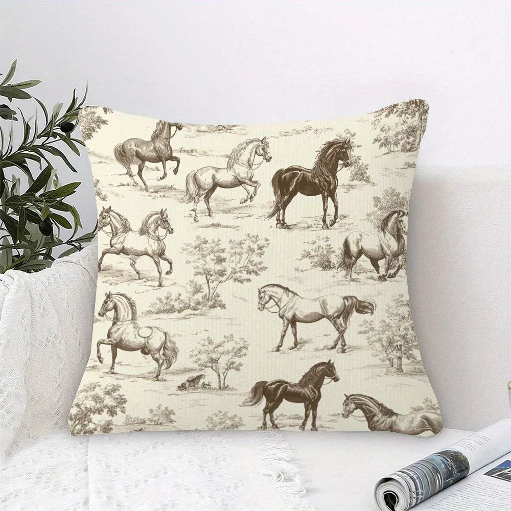 Pillow Cover - Vintage Toile Pattern Cotton 45x45cm