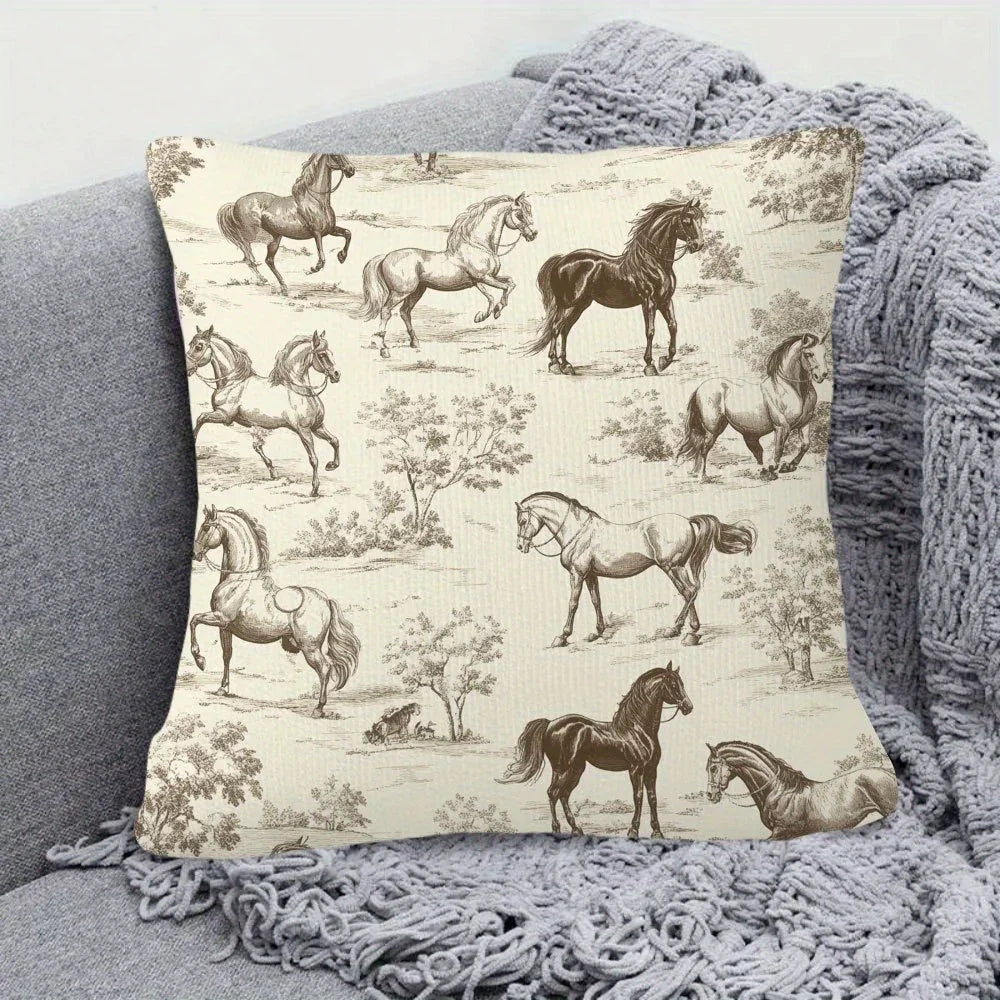 Pillow Cover - Vintage Toile Pattern Cotton 45x45cm