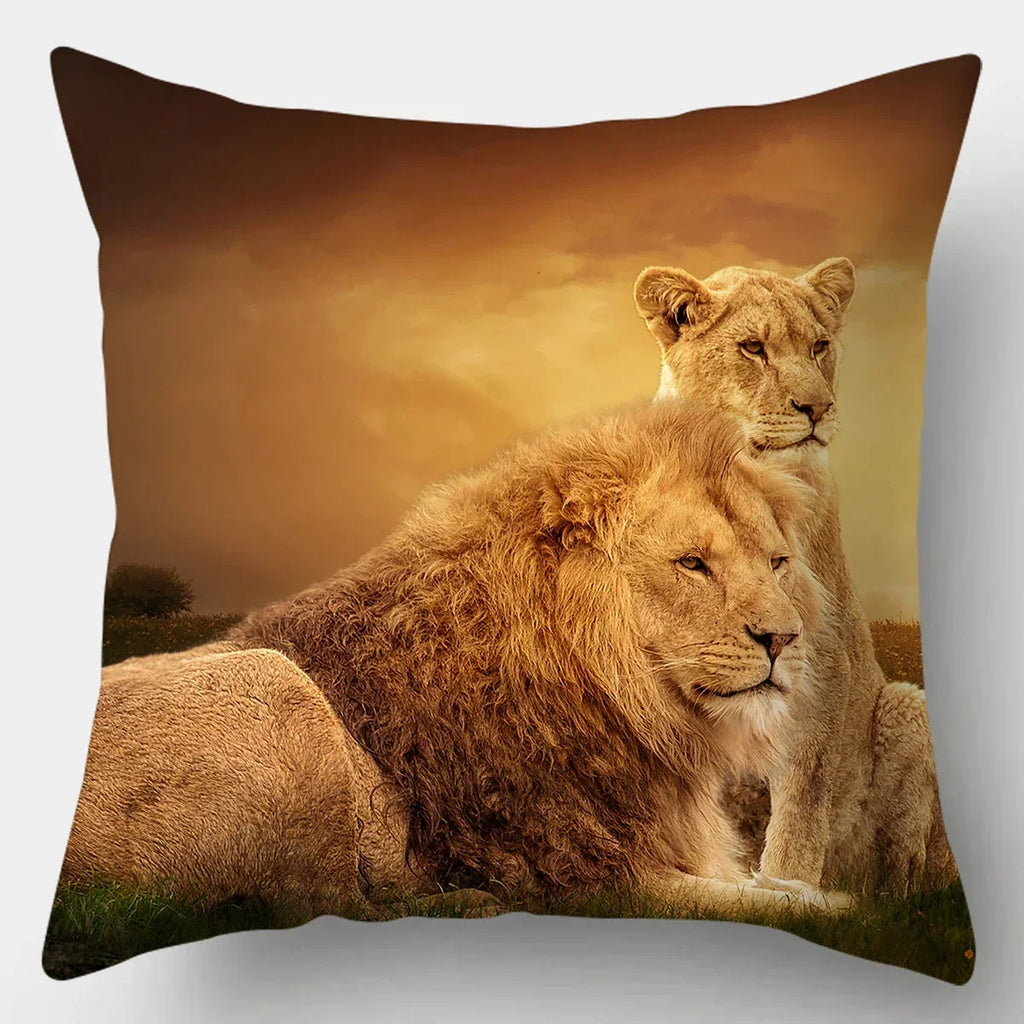 45x45cm Pillow Case Home Decor Pillows Covers Sofa Bedroom Wild Animal Pillow Case Pillows Lion Horse... - House Of Avana