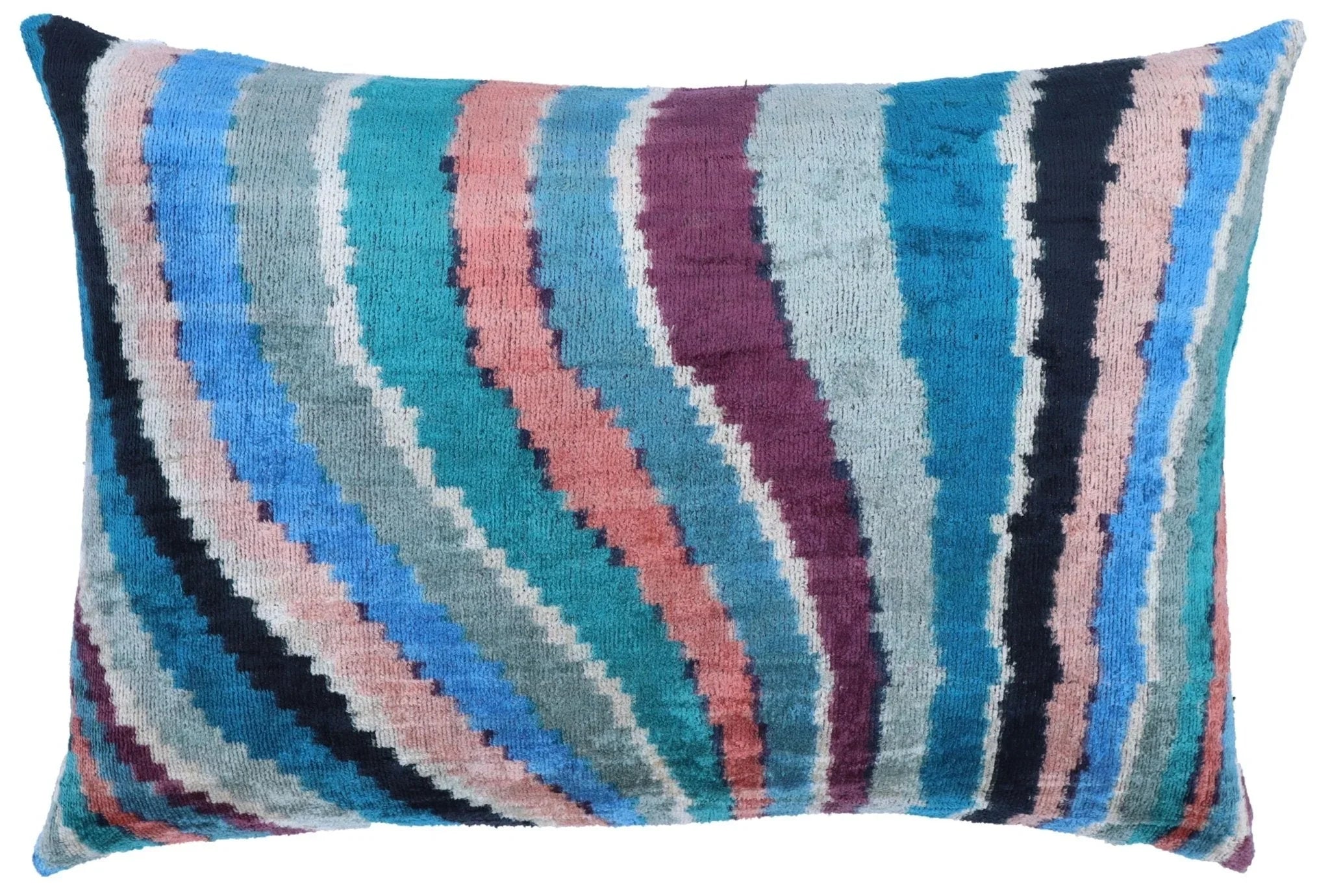 Canvello Handmade Luxury Rainbow Pillow with Down Insert, close-up view - House Of Avana