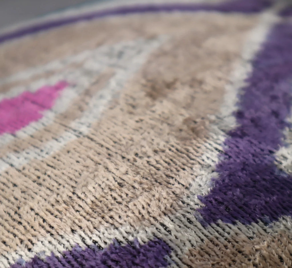 Canvello Earth Tones Velvet Turkish Ikat Pillow - 16'' X 16', back view - House Of Avana