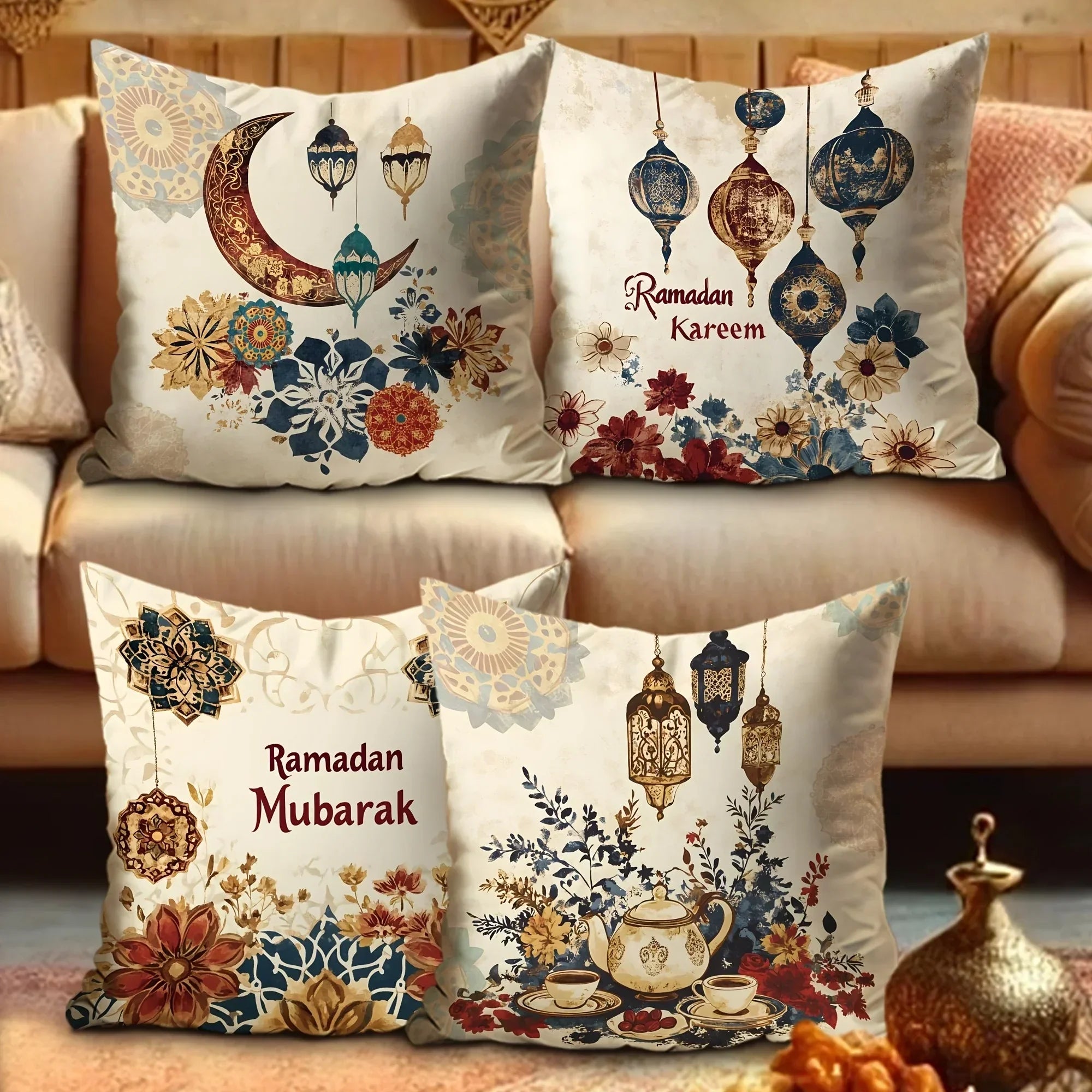 Pillowcase - Floral Polyester Lantern 45cm