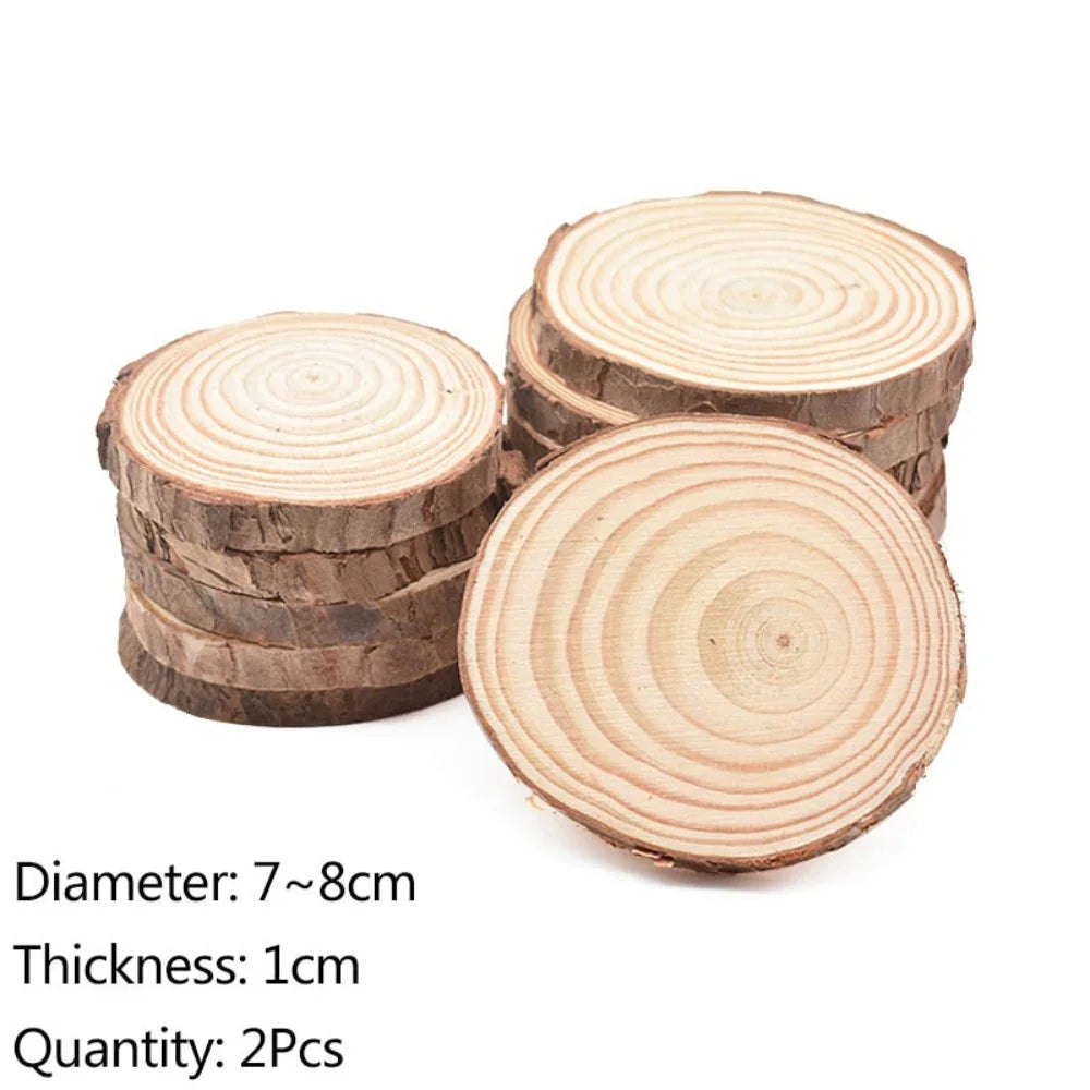 Round wood coasters, natural pine with tree bark, rustic decor - House of Avana