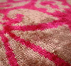 Canvello Decorative Pink Beige Geometric Throw Pillow Down Feather Filled - 16x16 in, angled view - House Of Avana