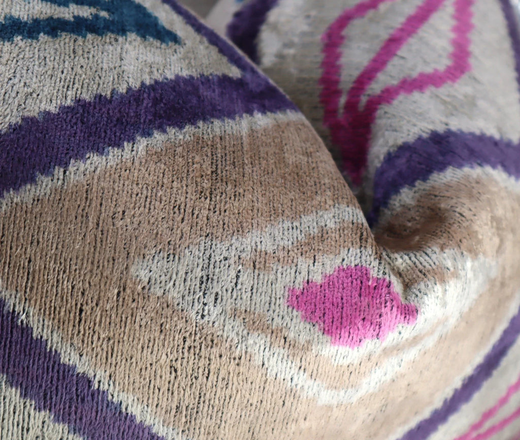 Canvello Luxury Pink Purple Beige Pillow for Couch | X in (40 X Cm), angled view - House Of Avana