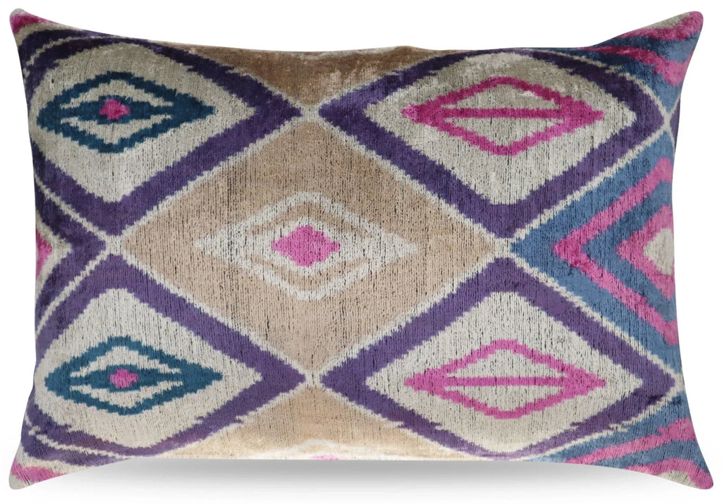 Canvello Luxury Pink Purple Beige Pillow for Couch | X in (40 X Cm), front view - House Of Avana