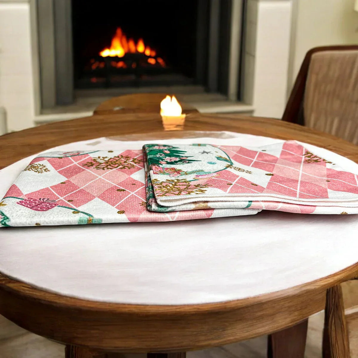 Pink Christmas Hand Towel Gia Roma