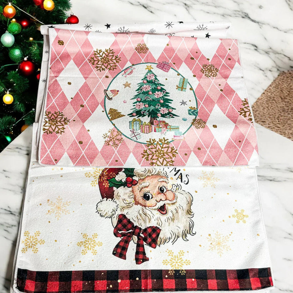 Pink Christmas Hand Towel Gia Roma