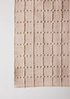 Blush Pink Plaid Hand-loomed Cotton Bobble Mat - House Of Avana
