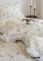 Annie Lace Ruffle Floral Bedding Set / Pink, alternate view - House Of Avana
