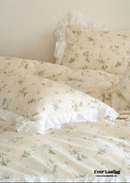 Annie Lace Ruffle Floral Bedding Set / Pink, alternate view - House Of Avana