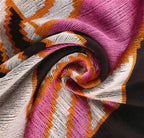 Handmade Geometric Silk Velvet Throw Pillow - 16x24, Pink and Orange Modern Design with Down Feather... - House Of Avana