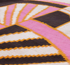 Handmade Geometric Silk Velvet Throw Pillow - 16x24, Pink and Orange Modern Design with Down Feather... - House Of Avana