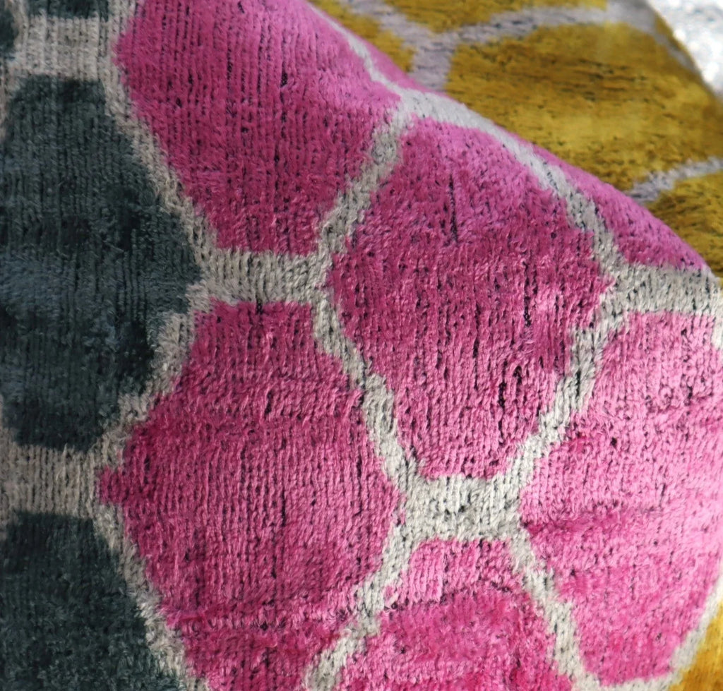 Canvello Pink Gold Gray Pillows with Luxury Decorative Cover - 16x16 in, detail shot - House Of Avana