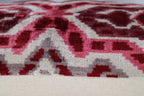 Canvello Pink Gray Handmade 16x24 Silk Velvet Pillow, Organic Veg Dyed, Down/feather Filled, angled view - House Of Avana