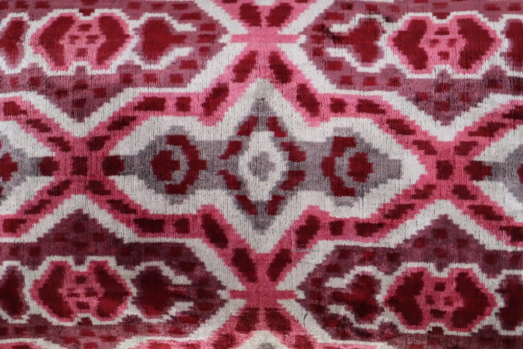 Canvello Pink Gray Handmade 16x24 Silk Velvet Pillow, Organic Veg Dyed, Down/feather Filled, back view - House Of Avana