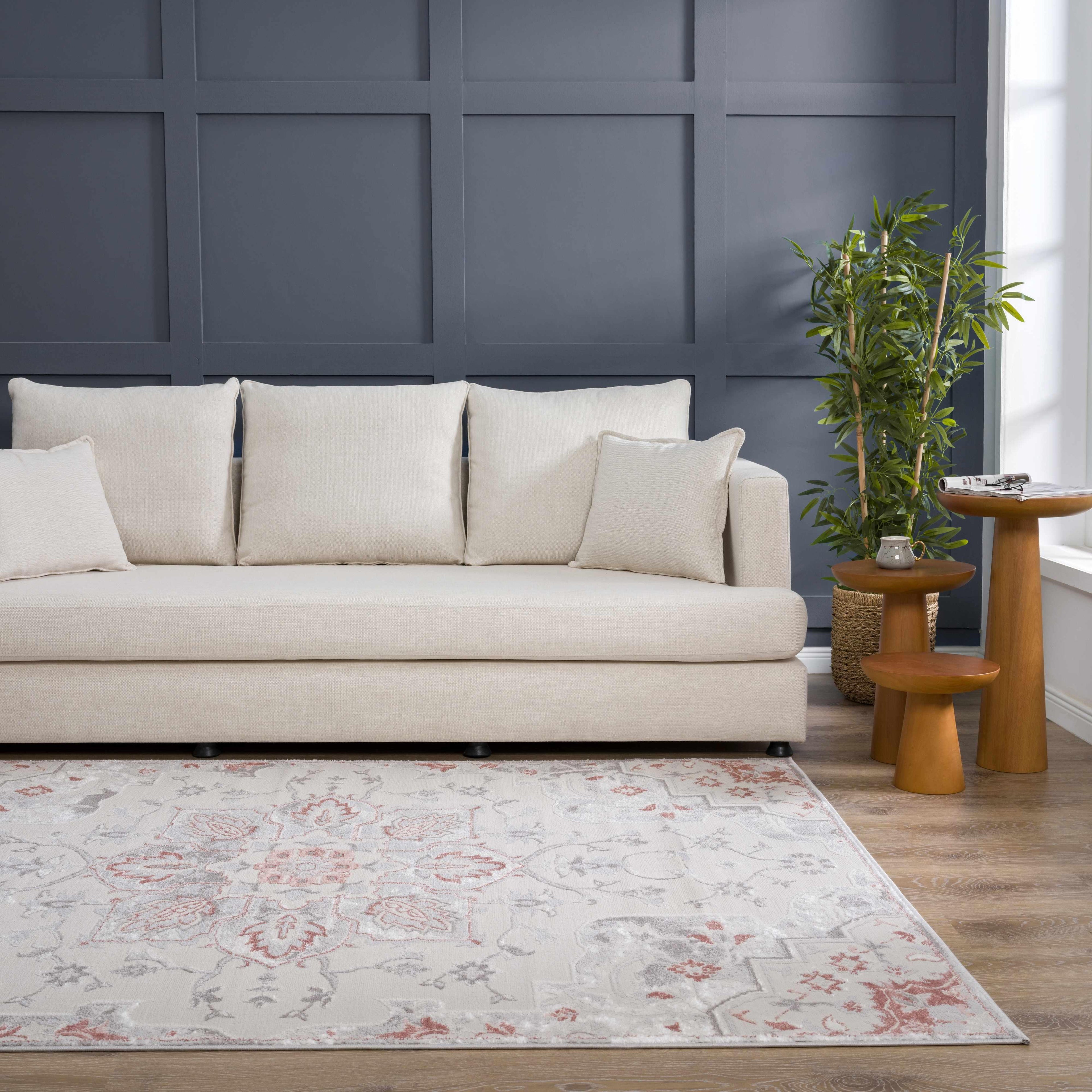 Calum Pink & Gray Area Rug - House Of Avana