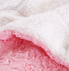 Dada Bedding Luxury Blossom Pink Rose Buds Pink Sherpa Backside Faux Fur Throw Blanket (bl-171752),... - House Of Avana