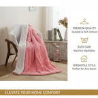 Dada Bedding Luxury Blossom Pink Rose Buds Pink Sherpa Backside Faux Fur Throw Blanket (bl-171752),... - House Of Avana