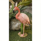 Standing Pink Flamingo Handcrafted Statue - House Of Avana
