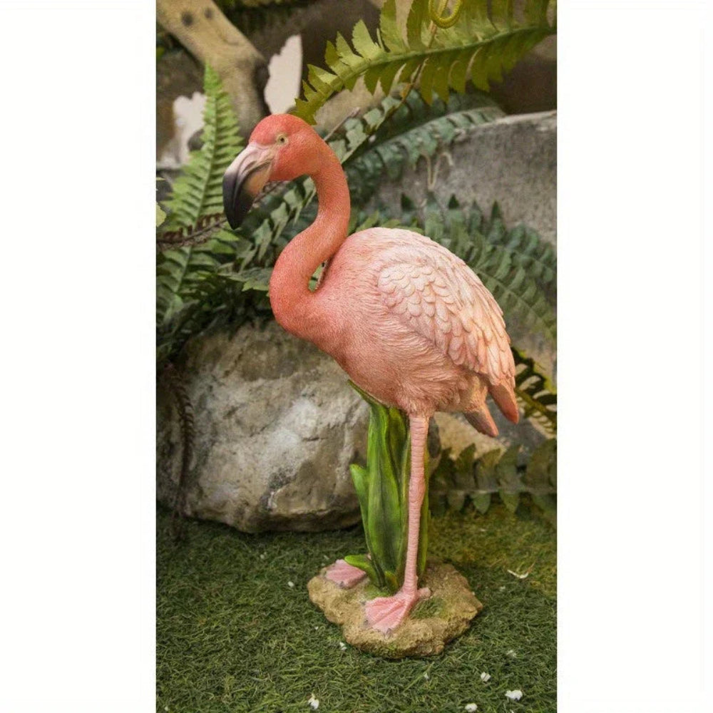 Standing Pink Flamingo Handcrafted Statue - House Of Avana
