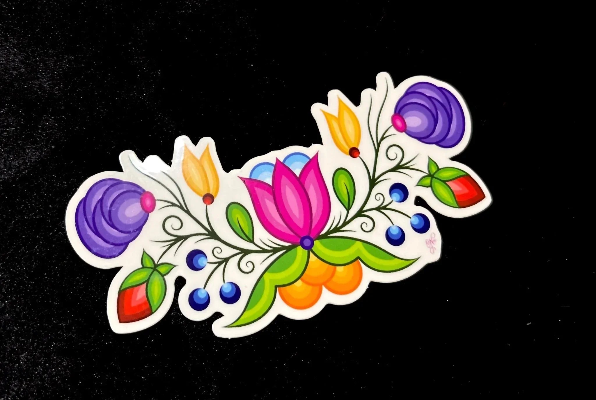 Pink Tulip Ojibwe Floral Sticker Bizaanide'ewin