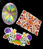 Pink/Orange Ojibwe Floral Sticker Bizaanide'ewin