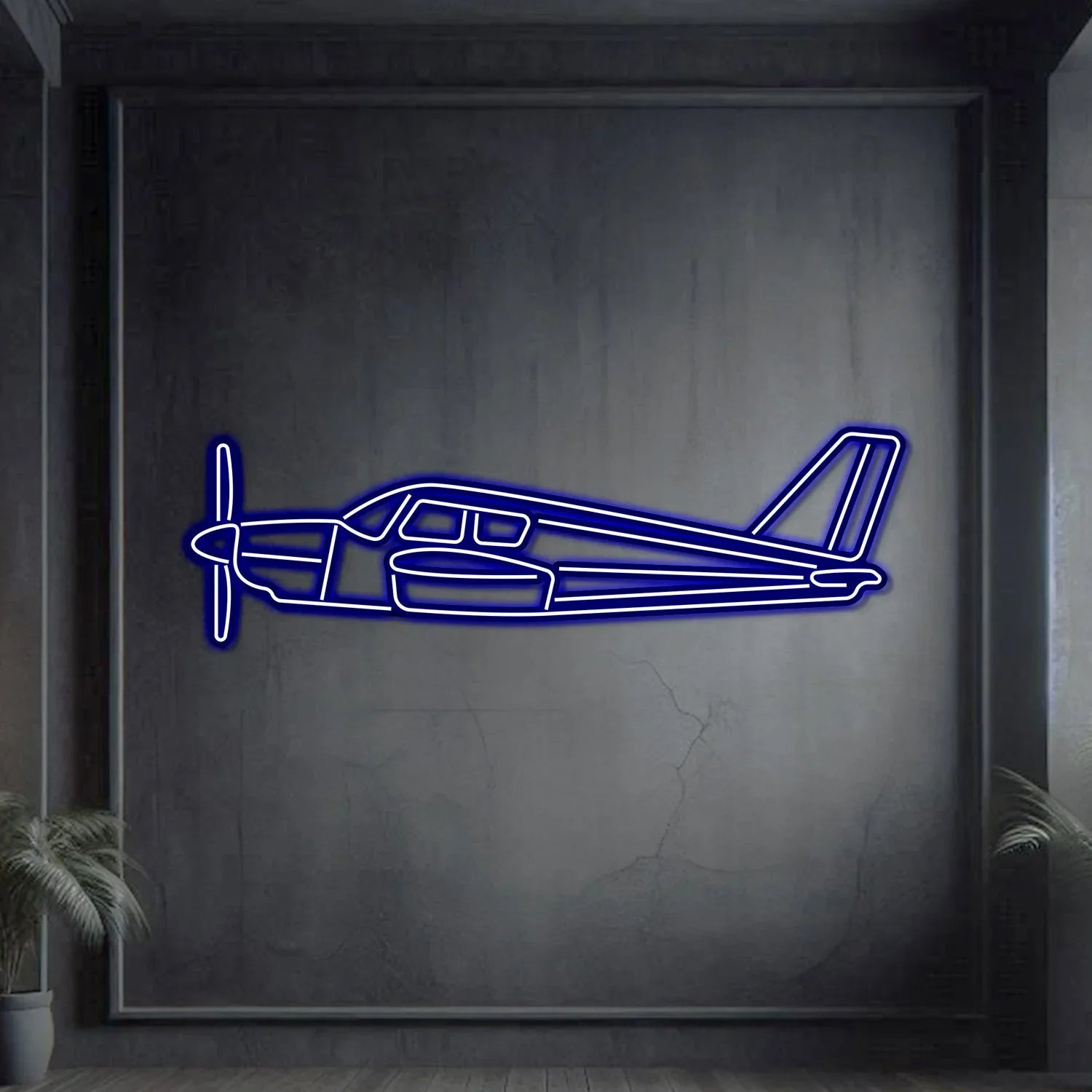 PA-28 Cherokee Metal Neon Aircraft Wall Art - NCN0056