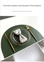 Placemat - Waterproof PU Leather Semicircle