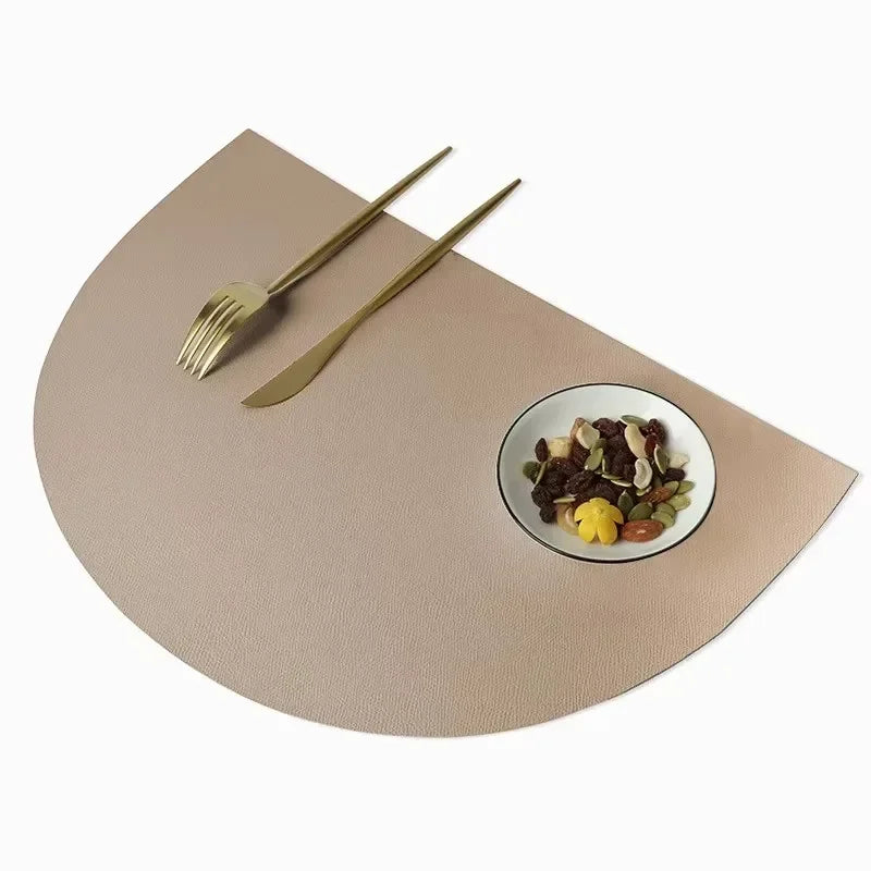 Placemat - Waterproof PU Leather Semicircle