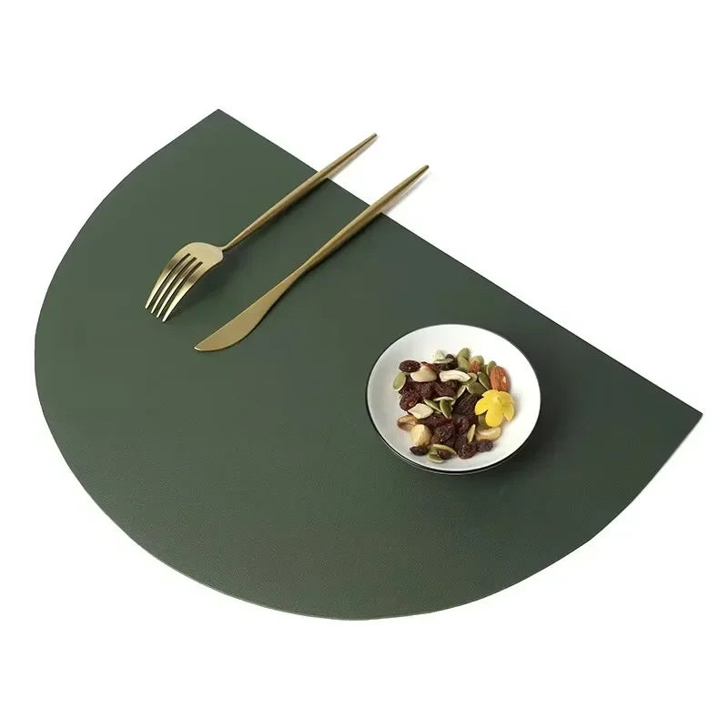 Placemat - Waterproof PU Leather Semicircle