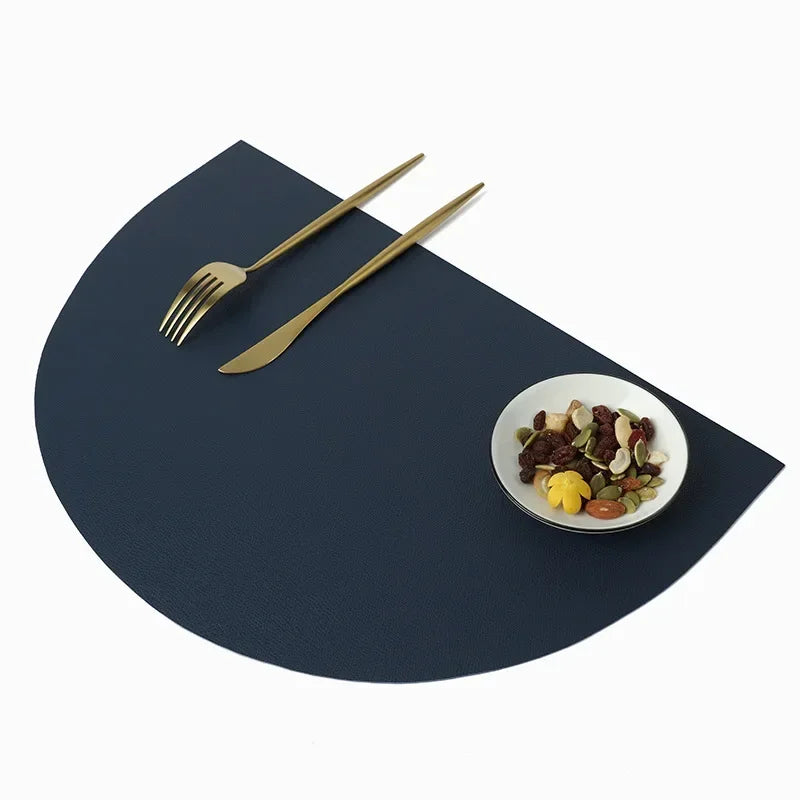 Placemat - Waterproof PU Leather Semicircle