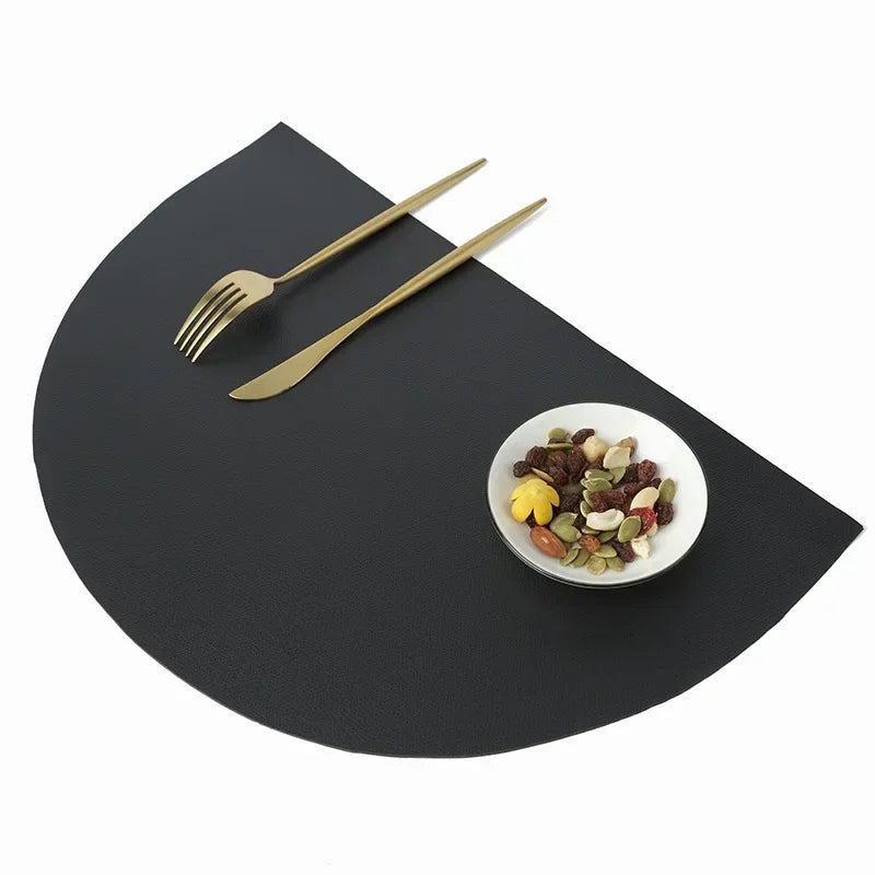 Placemat - Waterproof PU Leather Semicircle