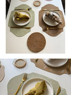 Placemats - Double-sided PU Leather Oval