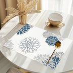 S/1 Set Linen Placemats, Floral Pattern Placemats, Table Decor, Home Decor, Party Catering Decor,... - House Of Avana