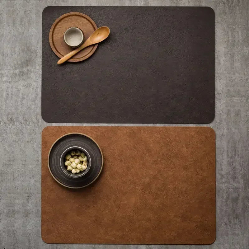 Placemats - Heat Insulated Brown Leather