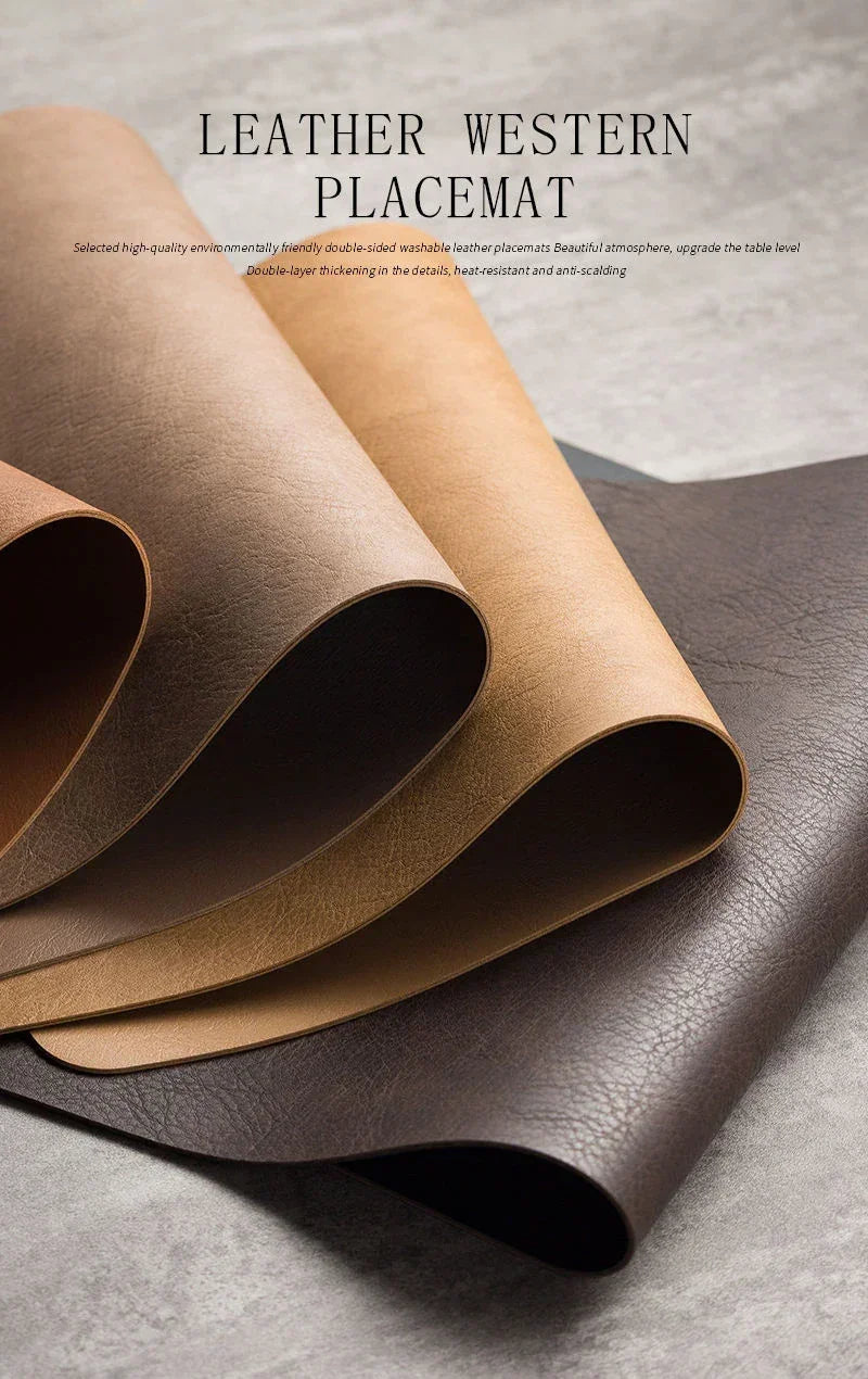 Placemats - Heat Insulated Brown Leather