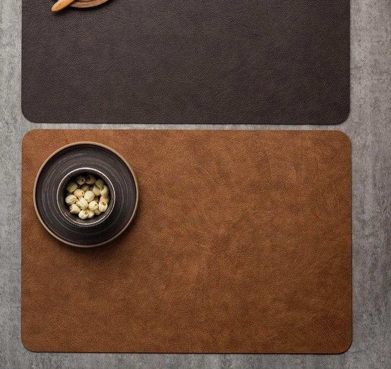 Placemats - Heat Insulated Brown Leather