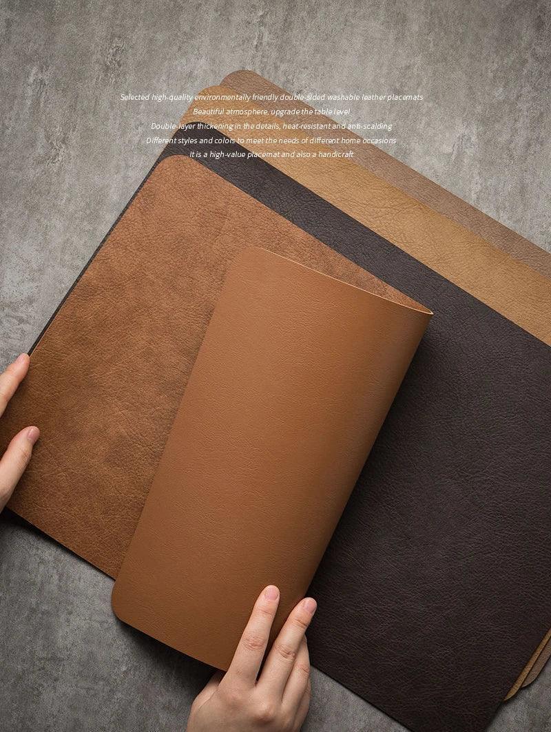 Placemats - Heat Insulated Brown Leather