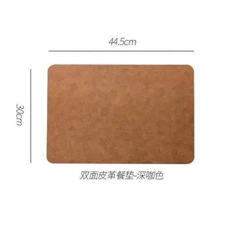 Placemats - Heat Insulated Brown Leather