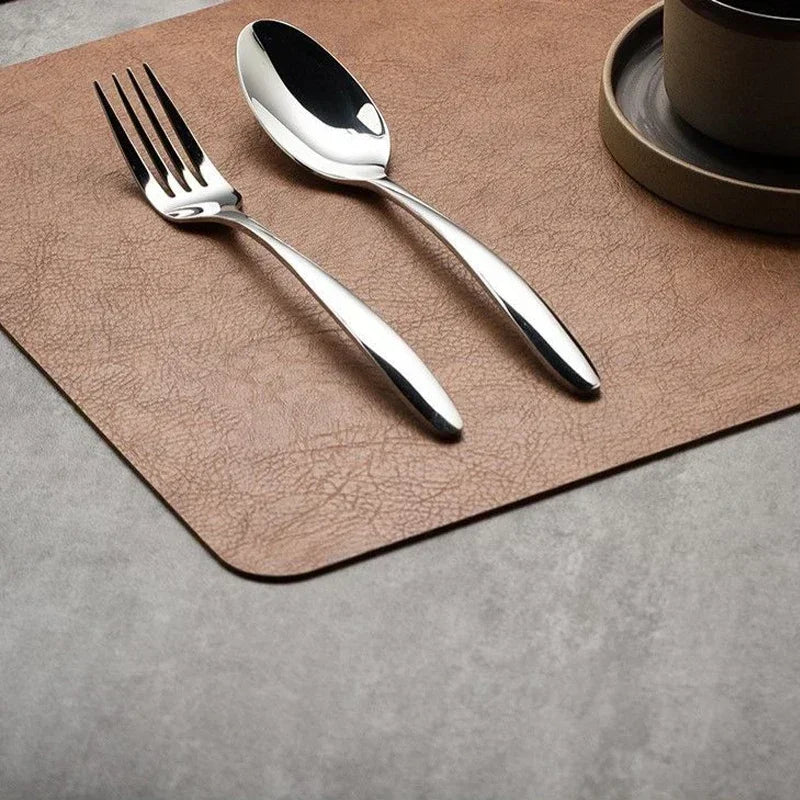 Placemats - Heat Insulated Brown Leather
