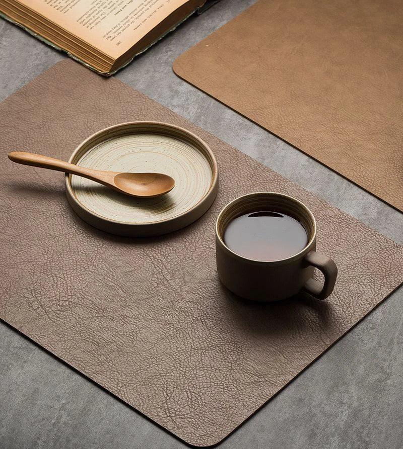 Placemats - Heat Insulated Brown Leather