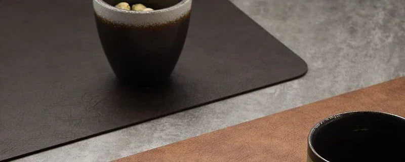 Placemats - Heat Insulated Brown Leather