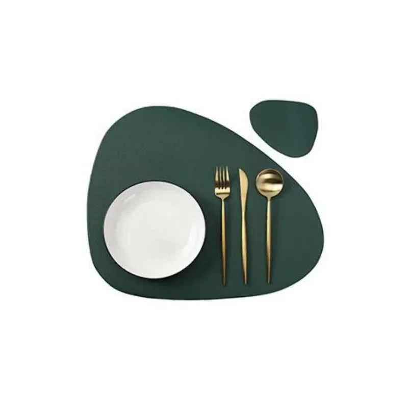 Placemats - Oil-Proof PU Leather Cream Set