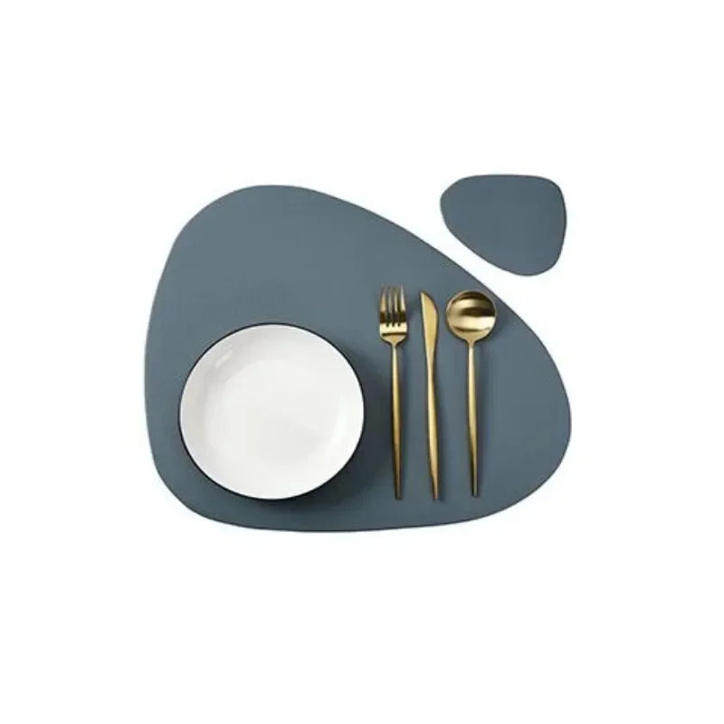 Placemats - Oil-Proof PU Leather Cream Set